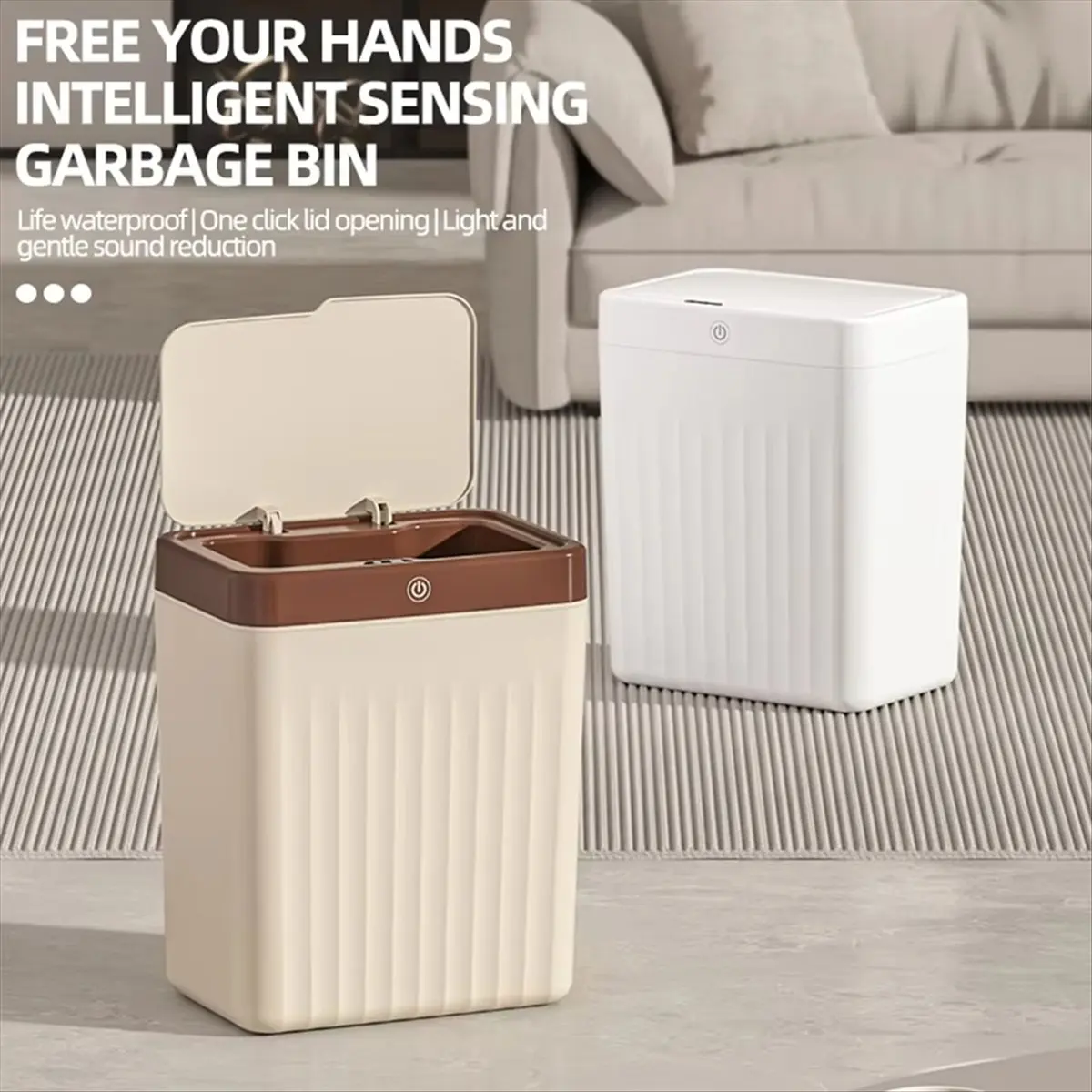 

(ABLP) Умное индукционное мусорное ведро 10 л для кухни и ванной комнаты, цвет хаки