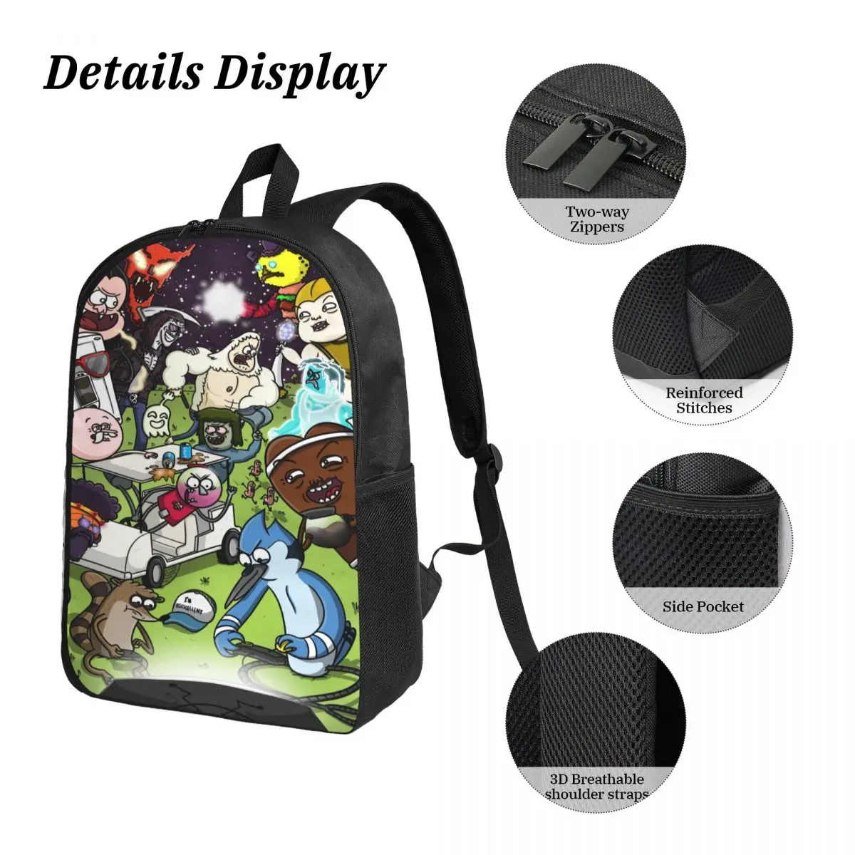 3 قطعة مجموعة حقائب مدرسية Mordecai and The Rigbys لصبي فتاة صناديق أقلام رصاص مجموعات الظهر مع صندوق الغداء لطلاب المدارس حقيبة الظهر