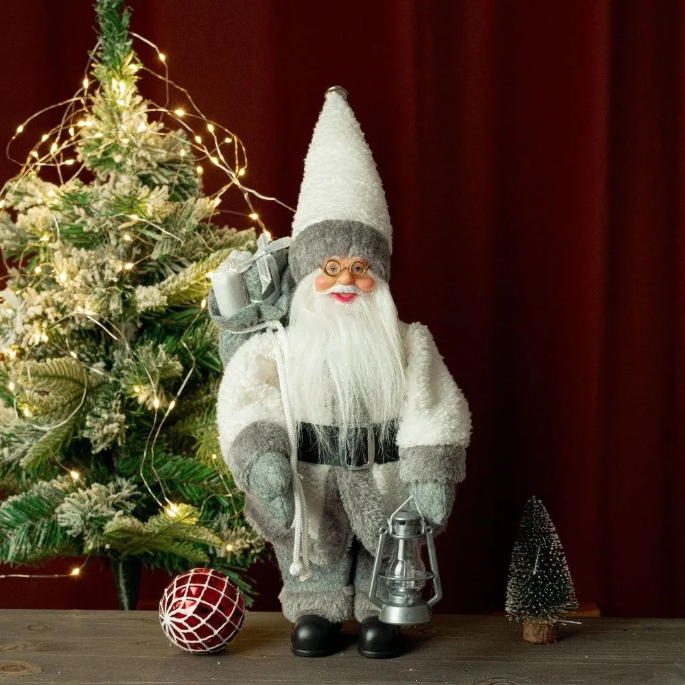 新しい家の装飾 サンタクロースの飾り 可愛い 12インチ クリスマスツリーオーナメント 立っているサンタクロース クリスマス用品 ギフト
