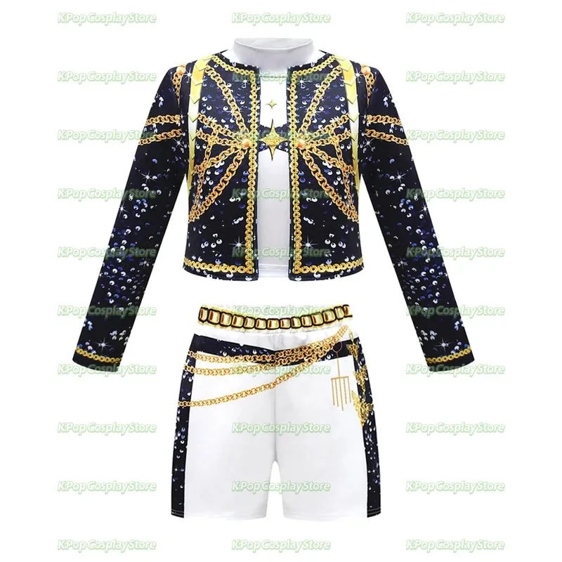 CyKids Anime K Demon Hunter Cosplay Rumi Pop Mira Zoey Cosplay traje completo chica dorado blanco ropa para el escenario actuación Halloween