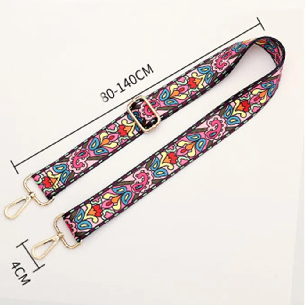 2024 Mode Kleurrijke Tas Riem Bloem Vervanging Brede Bandjes Voor Crossbody Tas Accessoires Ptgirl Nylon Schouderband