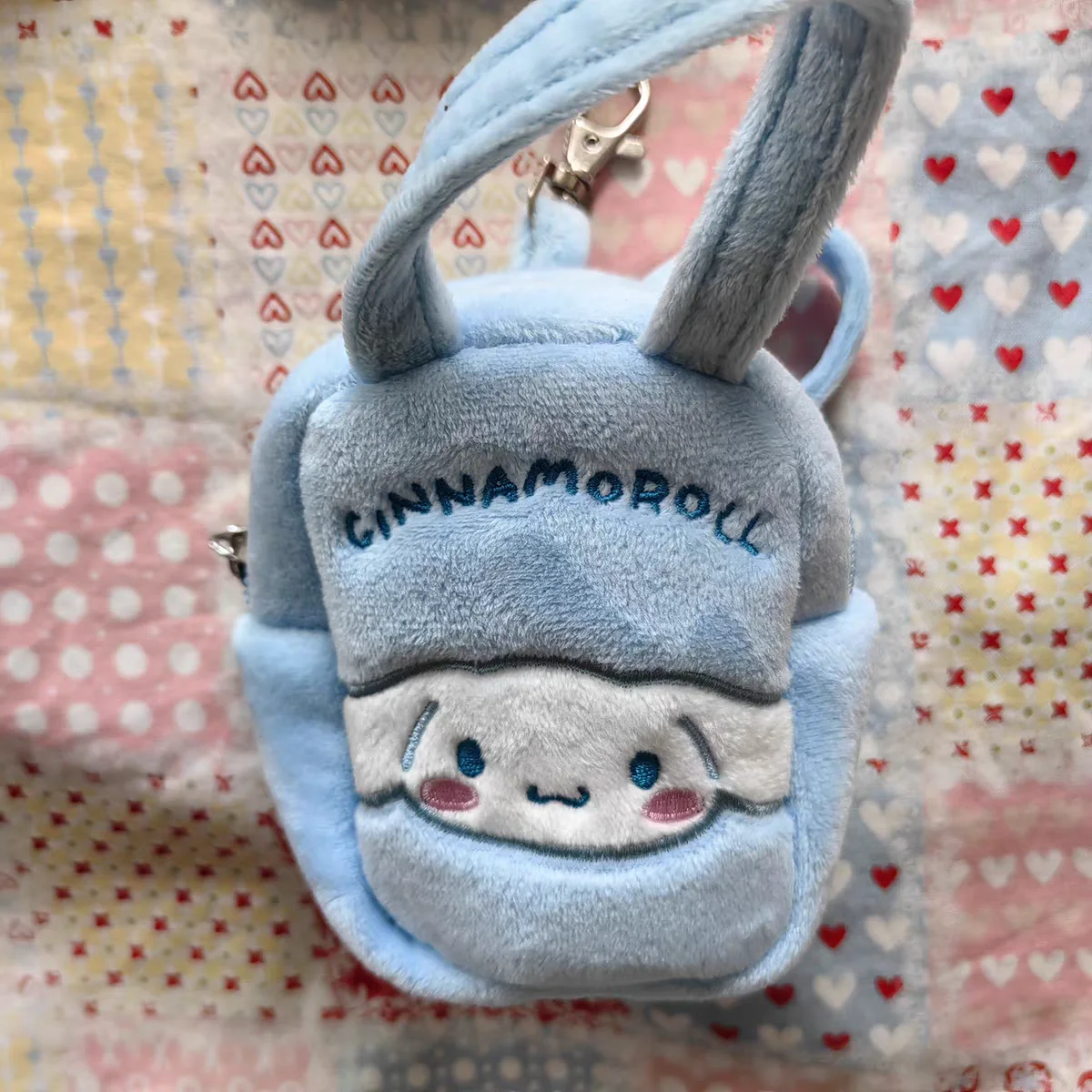 Hello Kitty Kuromi Melody Sanrio Embroidery Pattern Cute Plush Handbag Coin Purse Pendant Portable Storage Bag Birthday Gift view 4