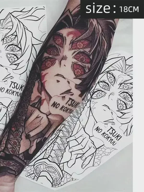 

Anime Tanjirou Temporary Tattoos for Woman Man Cartoon Transfer Tatoo Arm Hand Big Size Body Art Waterproof Fake Tatoo Sticker