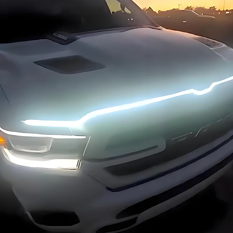 Luz Dinámica para Capó de Coche, Tira de Luz Flexible e Impermeable para Conducción Diurna, Luz Dinámica de Flujo Universal para DC12V