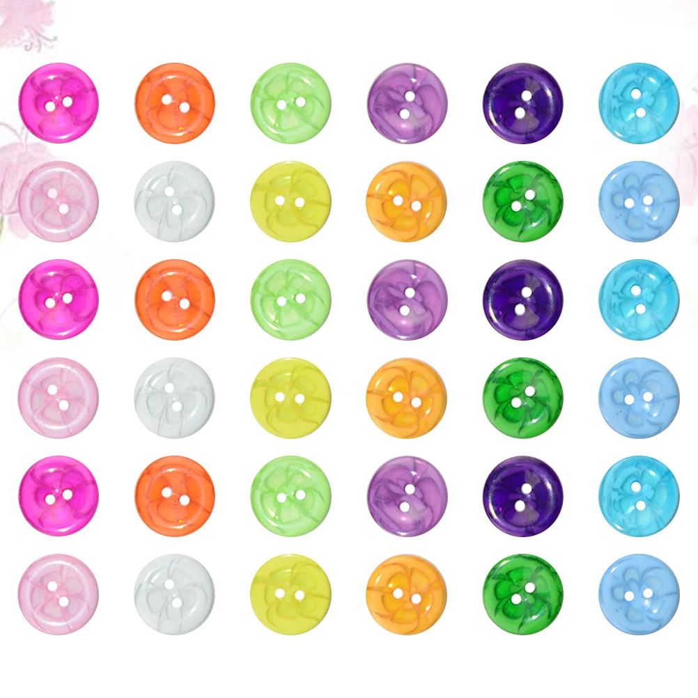 

300Pcs Resin Butterfly Flower Buttons Two Holes Assorted Color Great for DIY Sewing Clothes Shoes Bags Crafts Two Holes Buttons