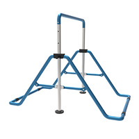 Adjustable Kids Gymnastics Practice Bar, Steel Frame High Bar for Home Gym, Blue, Supports Up to 100kg, Foldable and Compact