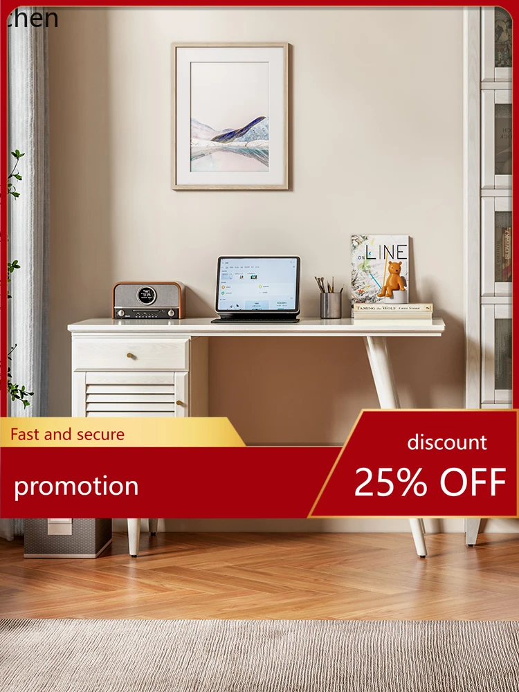 CZ   Study Room Computer Desk Learning Solid Wood Bookshelf Integrated Home Writing Desk