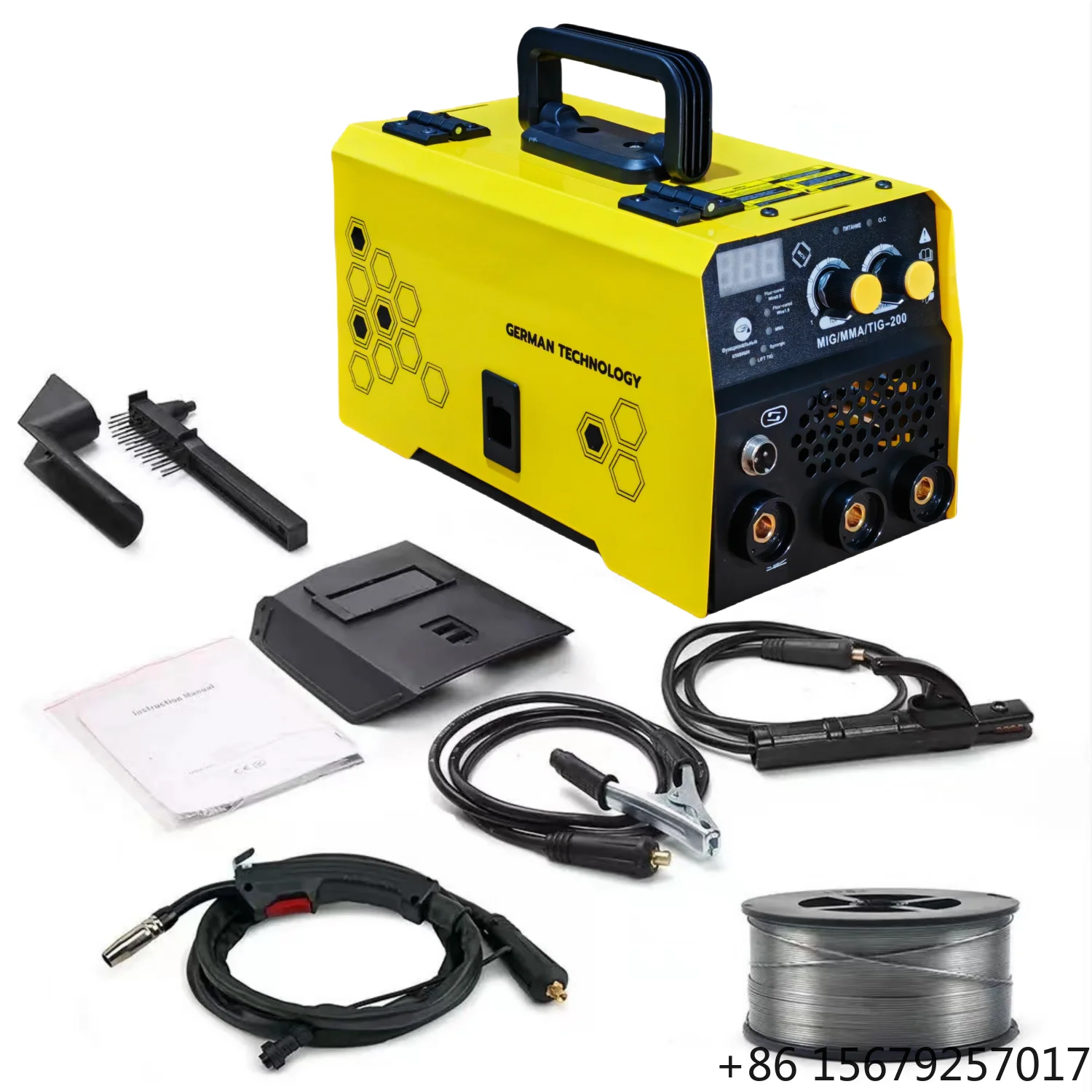 MIG-200 3 in 1 MIG Inverter Welder 220V IGBT No Gas Welding Machine 200 Amp TIG Mig MMA Welders Max 4KG