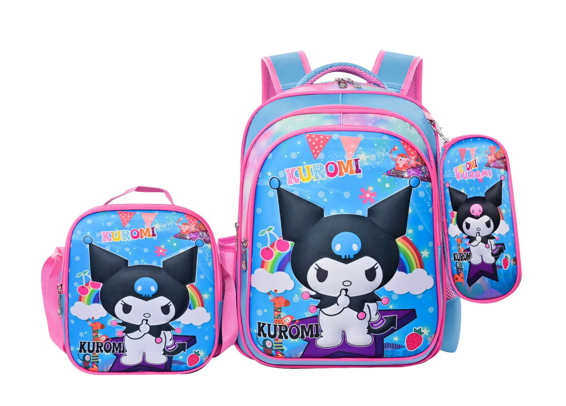 

Sanrio hello kitty New big Capacity 3D Full Open Space Bag Hard Shell Student Schoolbag Grade 2-4 Children kuromi Backpack