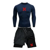 Men's Compression Running Suits Gym Tights Training Sportswear Workout Jogging Sports Set Men MMA Rashguard Tracksuit Clothes