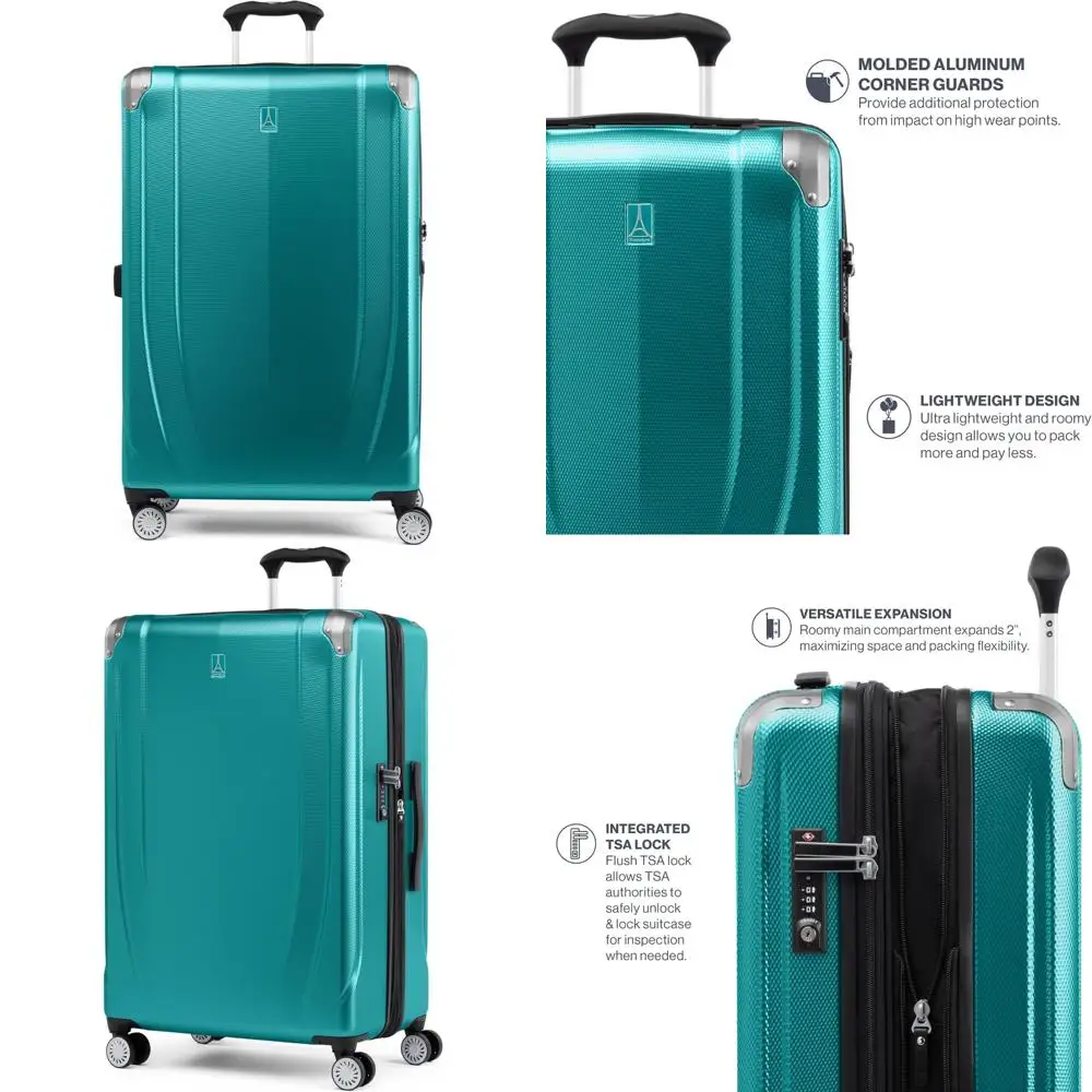 Lightweight Expandable Hard Shell Spinner Luggage, 8 Wheels, Large 28 Inch Suitcase for Checked Kaya Travel