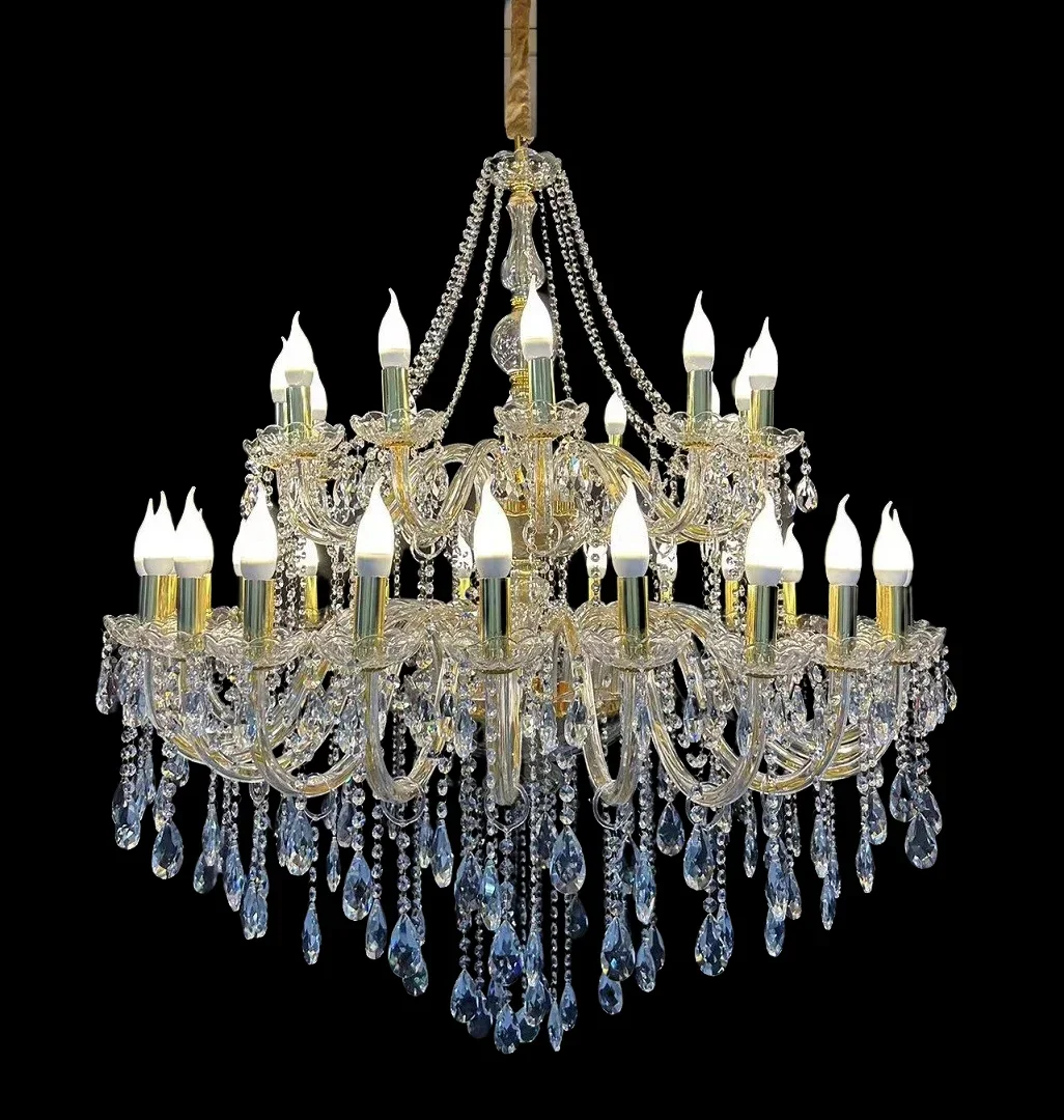 Large K9 Quality Diameter 120cm 36 Lamps Crystal Fixtures Lighting Chandelier For Living Room Villa