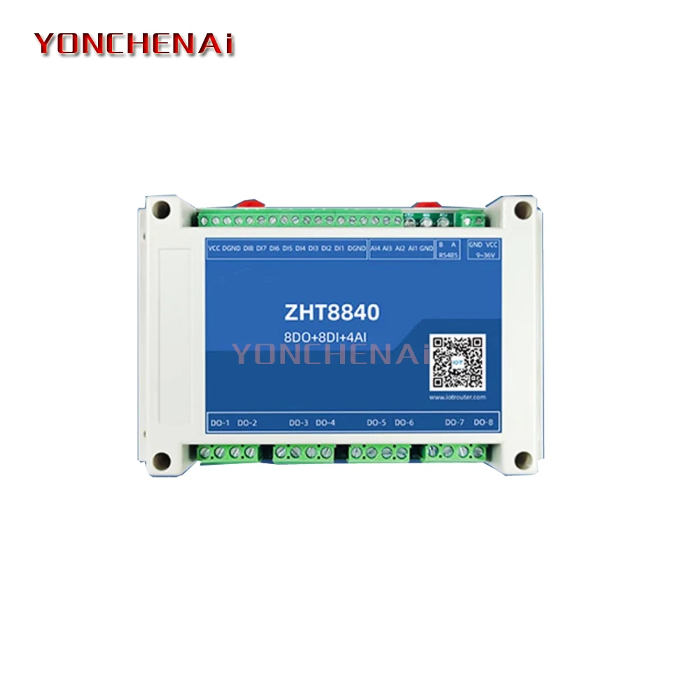 4 AI  8 DI 8 DO Analog Digital Input Output RS485 Ethernet Modbus RTU Remote IO Controller IO expansion module