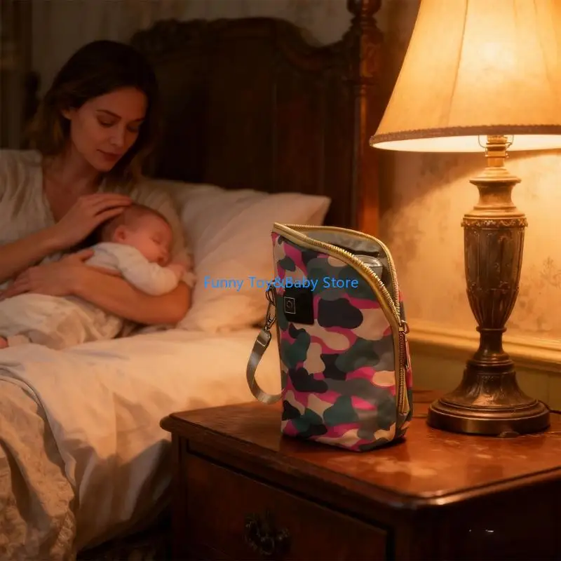 USB Heated Veiling Insulated Bottle Bag For Travel And Outdoor Use With Slide Ending Polyester Substance C90B