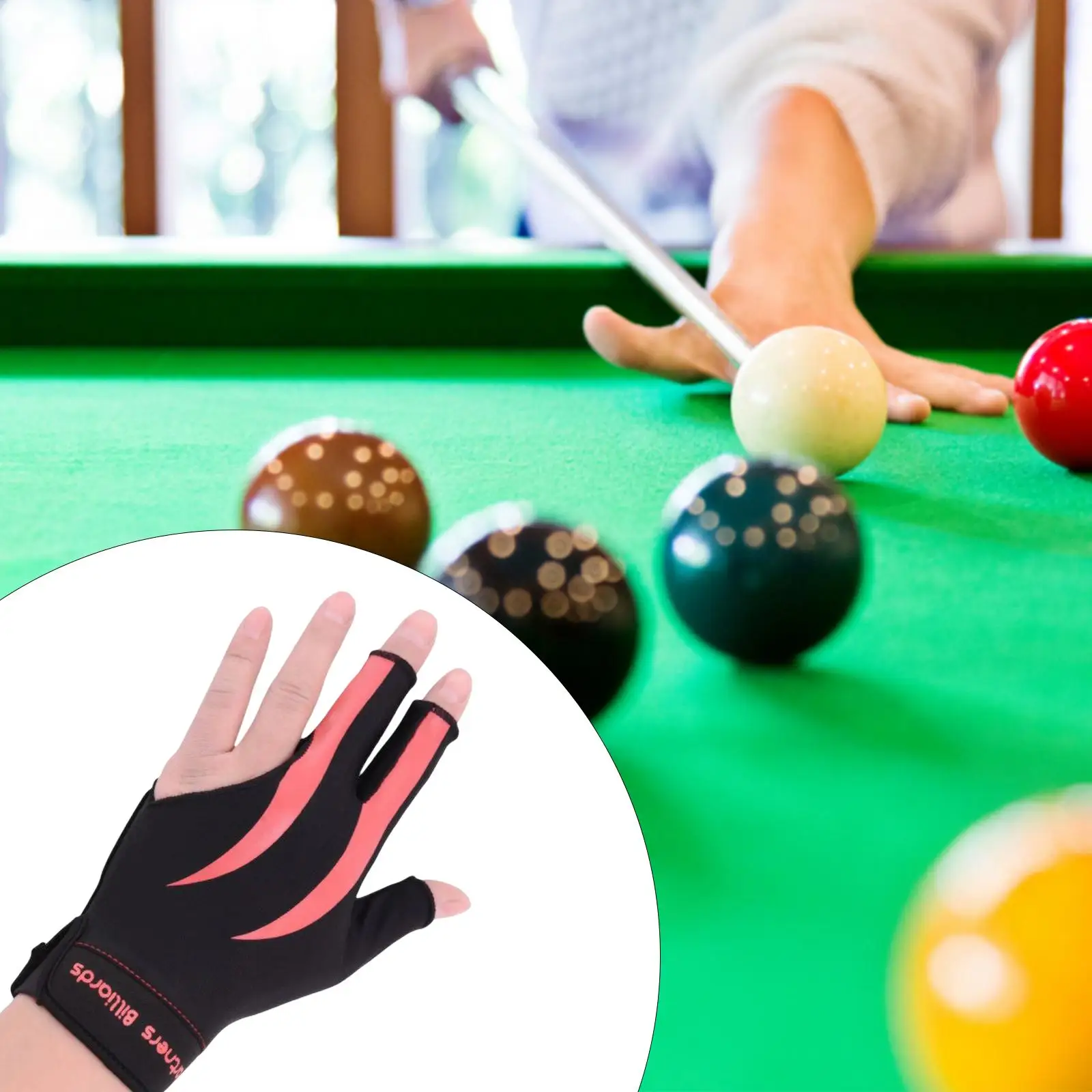 

3 Fingers Left Hand Snooker Billiard Glove Made of Elasticized Fabric Sport Gift