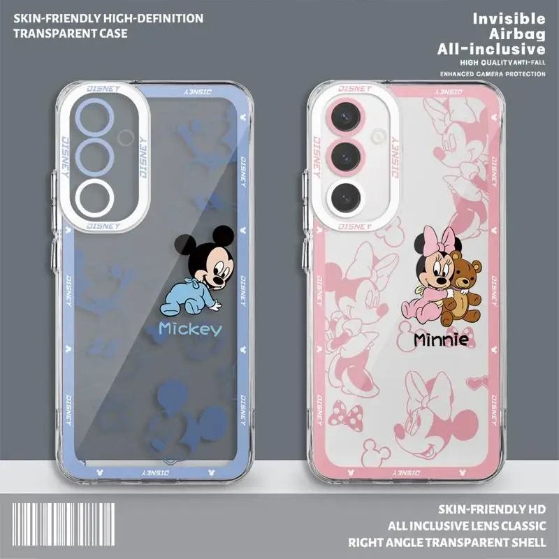 Transparent Soft Case for Samsung Galaxy A35 A55A53 A54 A73 A34 A33 A25 A24 A13 A14 A15 5G Mickey Minnie Disney Cover