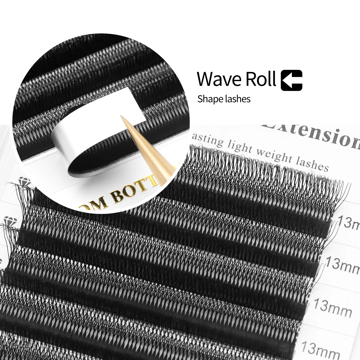 XIUSUZAKI Extensions de cils en forme de U 6DW noir mat en forme de U 6DW Extensions de cils ventilateurs préfabriqués individuels faux cils