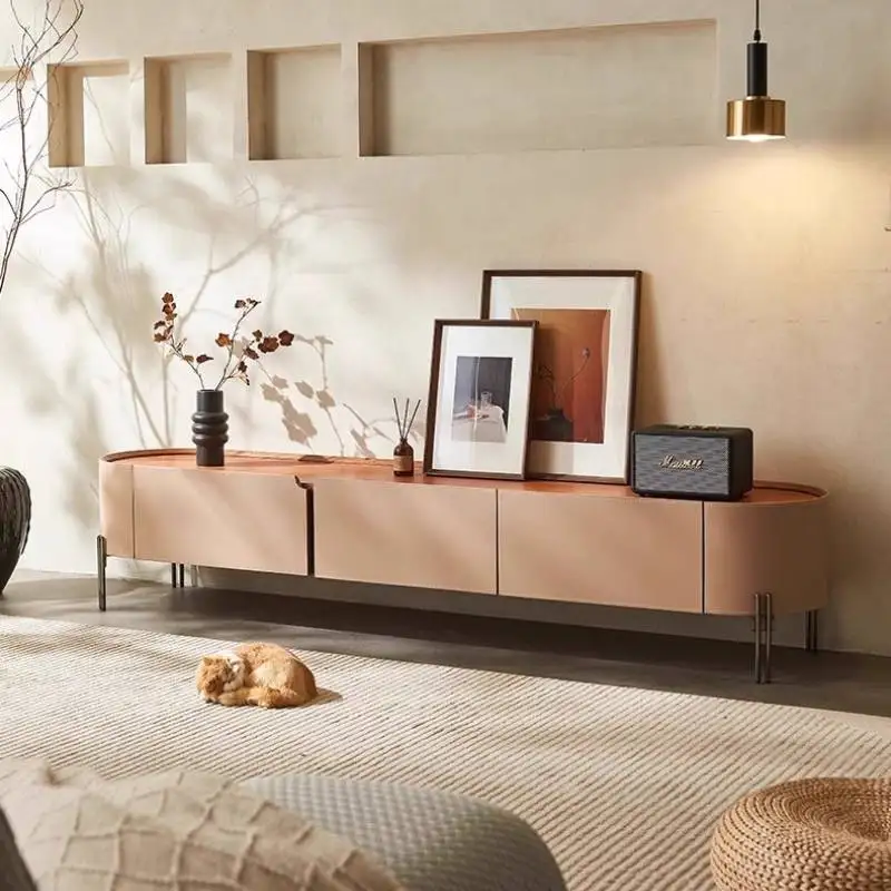 

Classic Khaki Tv Cabinet Simple Cute Decoration 200Cm Brown Tv Stands Living Room Designer Mueble Para Tele Furniture Home