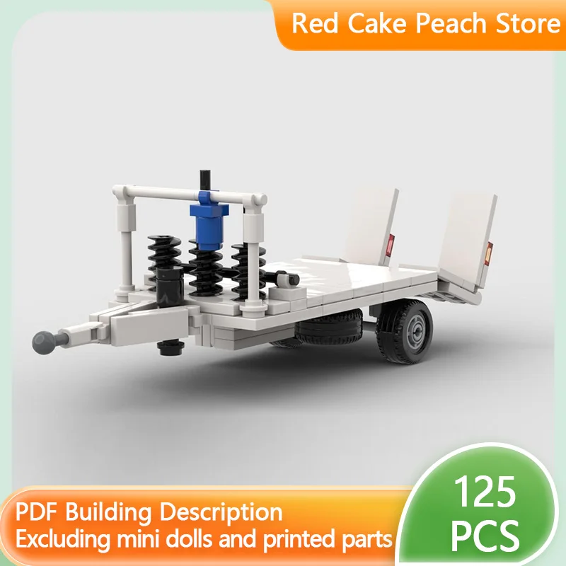 

Модель городской автомобиль MOC, строительные кирпичи, короткий транспортный прицеп, модульная технология, детские праздничные подарки, сборка игрушек, костюм