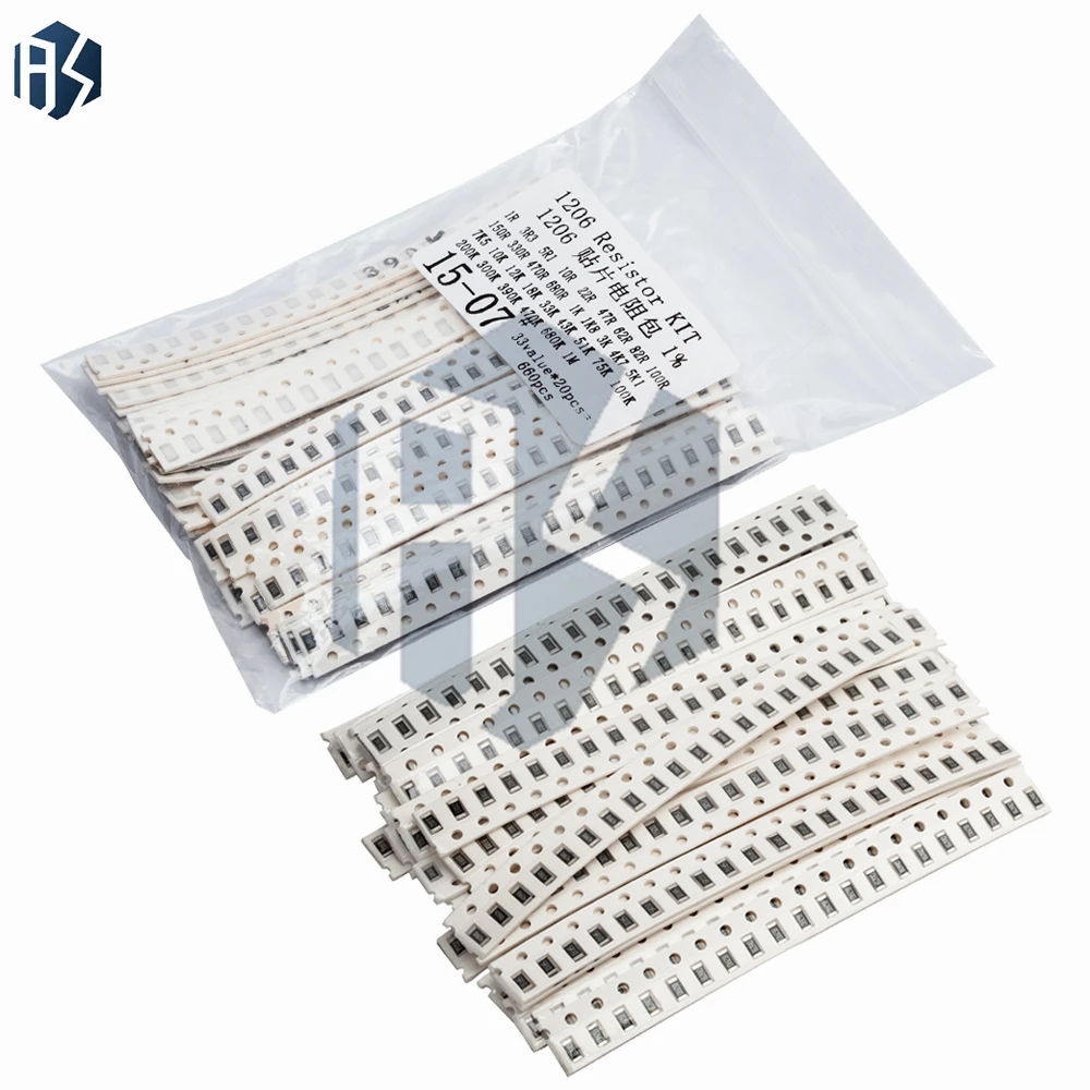 GREAT IT   0603 0805 1206  SMD Resistor Kit Assorted Kit 1ohm-1M ohm 1% 33valuesX 20pcs=660pcs Sample Kit