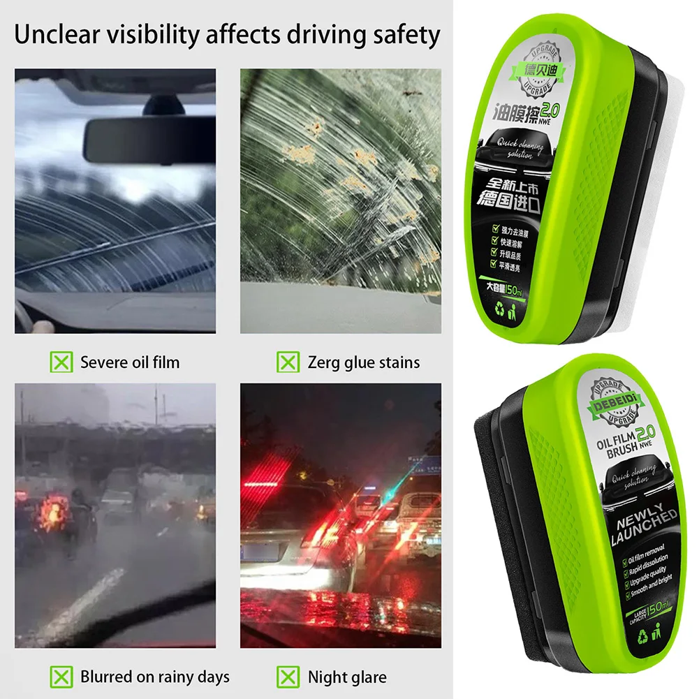 1/2/3PCS Car Glass Oil Film Remover Glass Clean Board Hydrophobic Glass Coating for Windshield Clear Window Auto Detailing Tool image 3