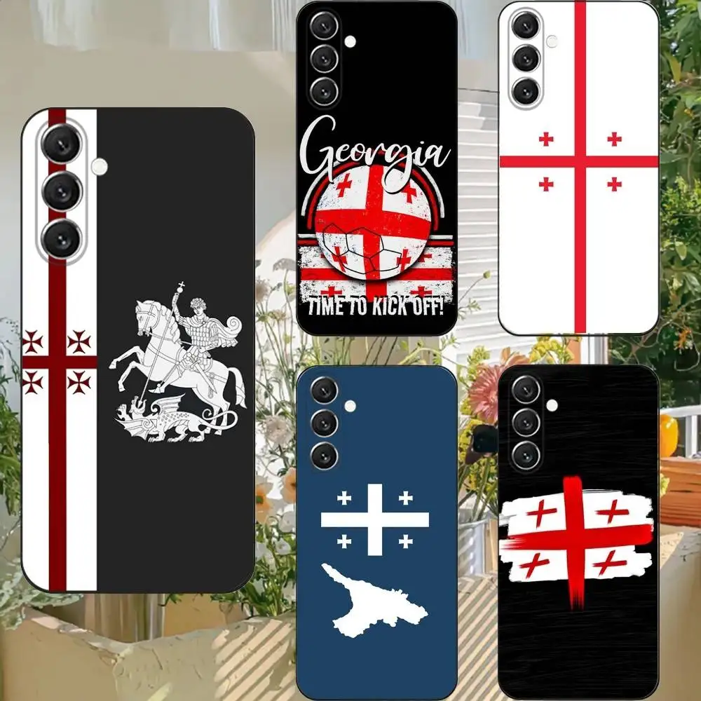 

Georgia Flag Phone Case Phone Case For Samsung S25,S24,S21,S22,S23,S30,Ultra,S20,Plus,Fe,Lite,Note,10,9,5G Black Cover
