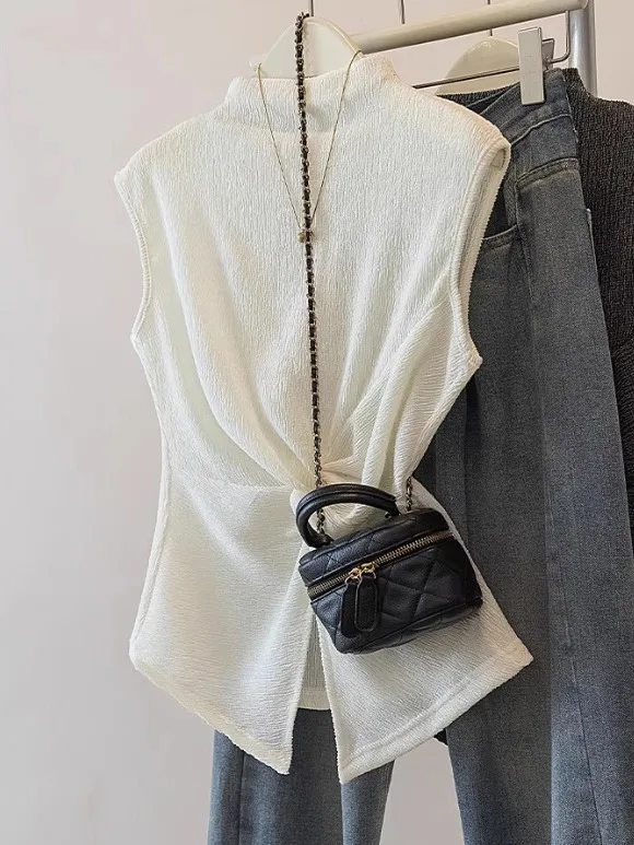 

Женский укороченный жилет с завязками, высокий воротник, пастельно-желтый, для ношения как нижнее или верхнее белье, осенний, модный, больших размеров, базовый элемент гардероба