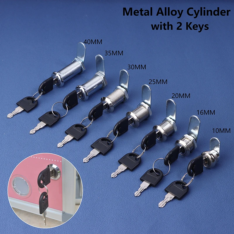 Cilindro de aleación de Metal con 2 llaves, cerradura de seguridad, muebles, gabinete de almacenamiento, cerradura de puerta, cerradura de gabinete de escritorio para el hogar y la Oficina