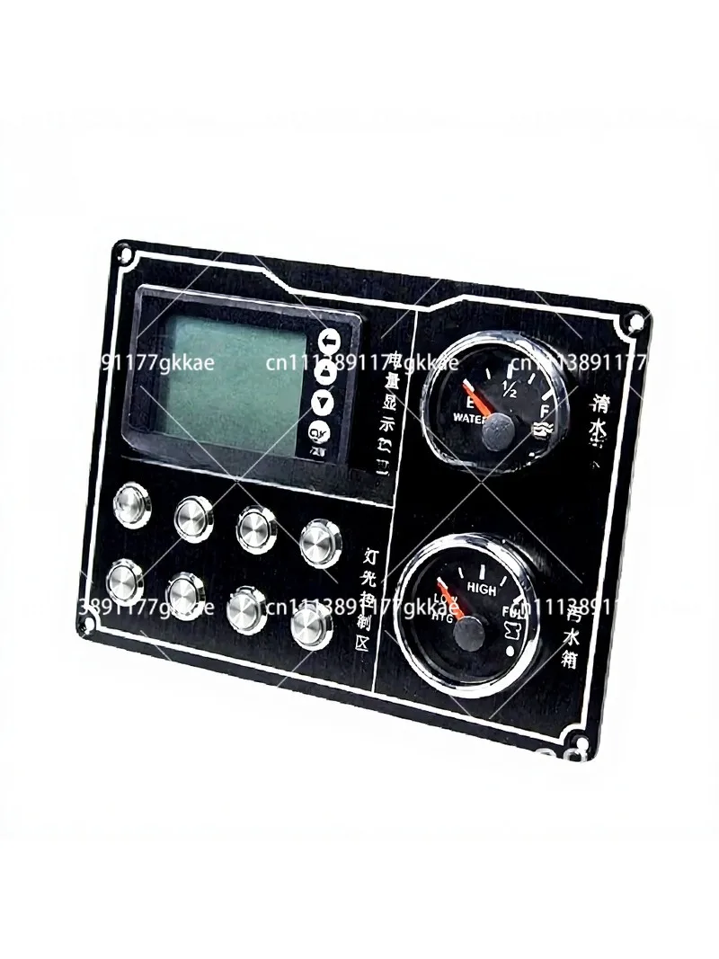 Waterproof Marine Rocker Switch Panel 8 Button With Voltage Meter For RV Boat Yacht Vehicle
