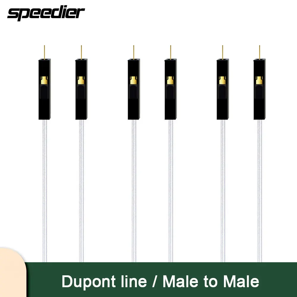 DuPont Silver Jacketed Wire Double-Headed Male to Male Pairs Public-to-Public 1/2/3/4 Pin Options Available