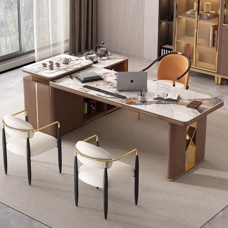 Desk tea table integrated household study boss desk storage conference table