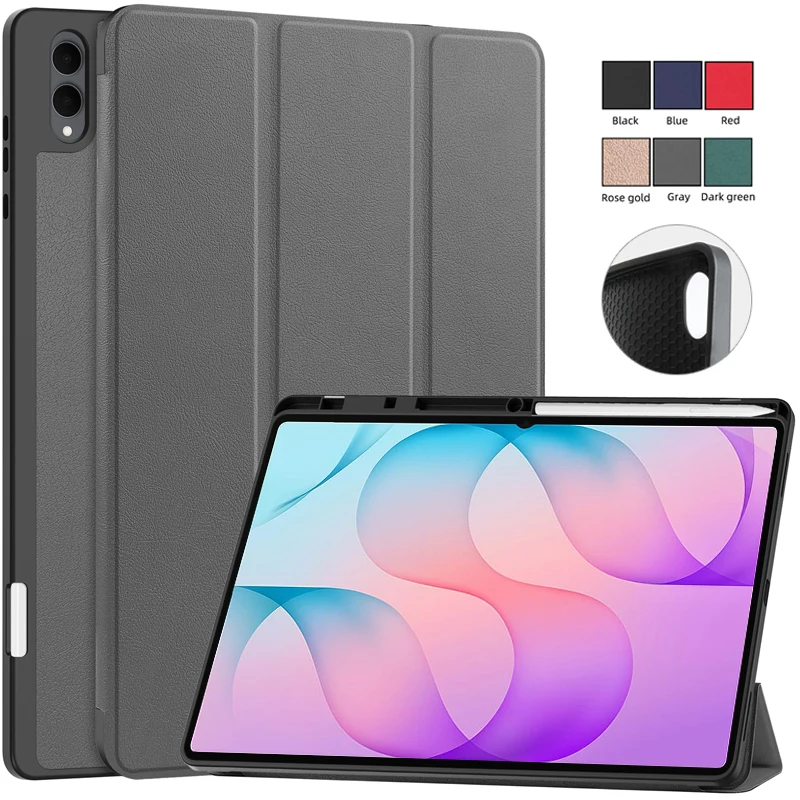 For Samsung Tab S12 Ultra Case 14.6 inch Trifold Magnet Stand Smart Cover For Funda Galaxy Tab S12 Ultra Case with Pencil Holder
