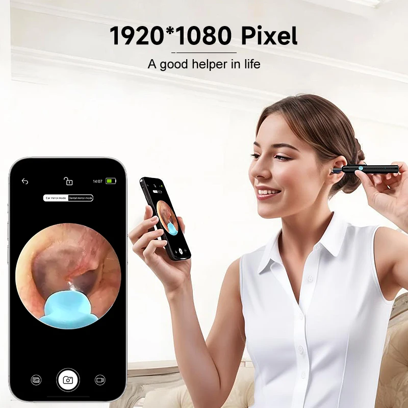 Ear Cleaner Camera 4.2MM WiFi Ear Wax Removal Tool Take Photo HD1080P Visual Ear Pick Ear Spoon Waterproof 6 LEDs USB C Charging