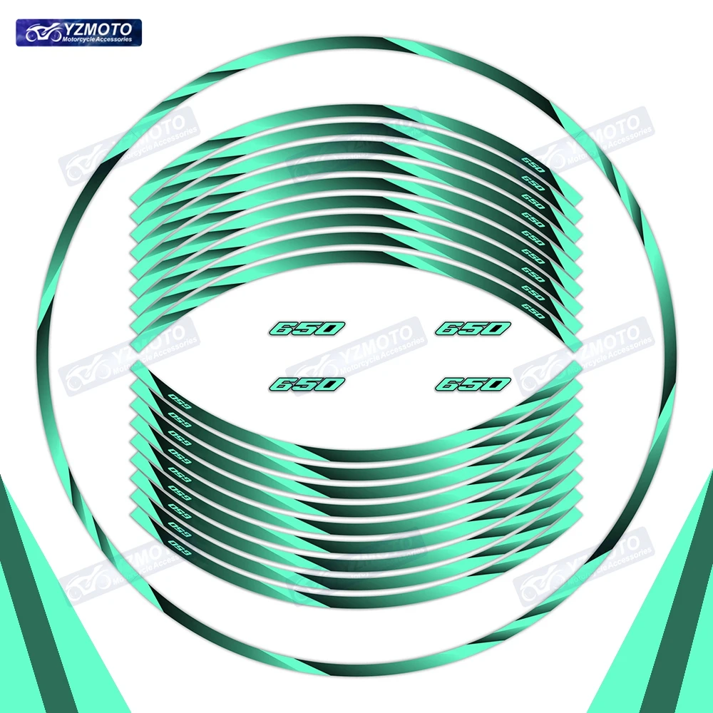 

For NINJA650 NINJA 650 Motorcycle Accessories Sticker 17 Inch Front And Rear Wheel Hub Decal Reflective Decoration Rim Stickers