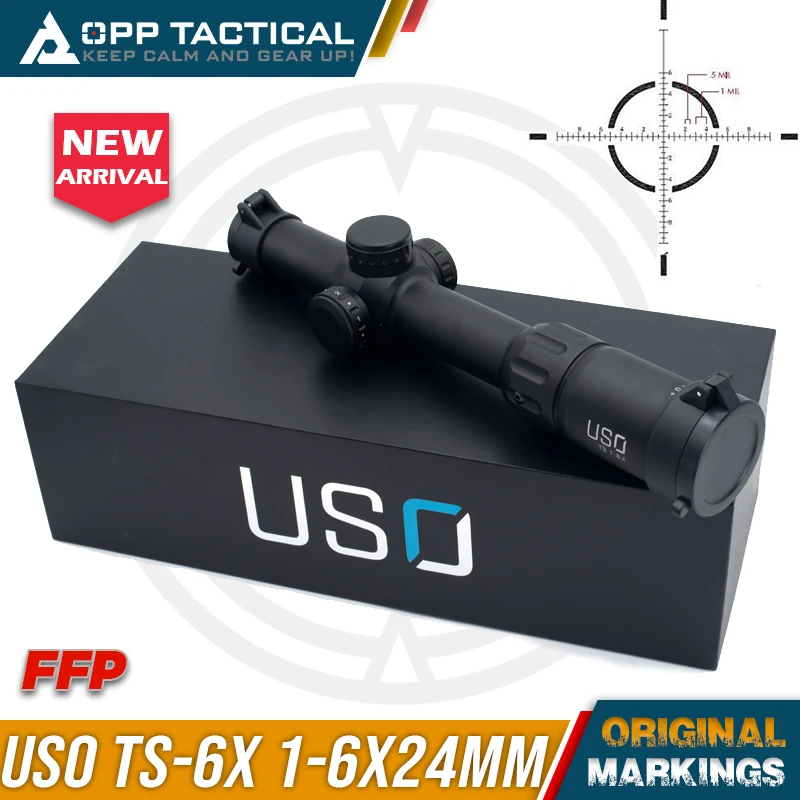 

USO Optics TS-6X 1-6x24 FFP JNG MIL Rifle Scope Red Illuminated 30mm Tube