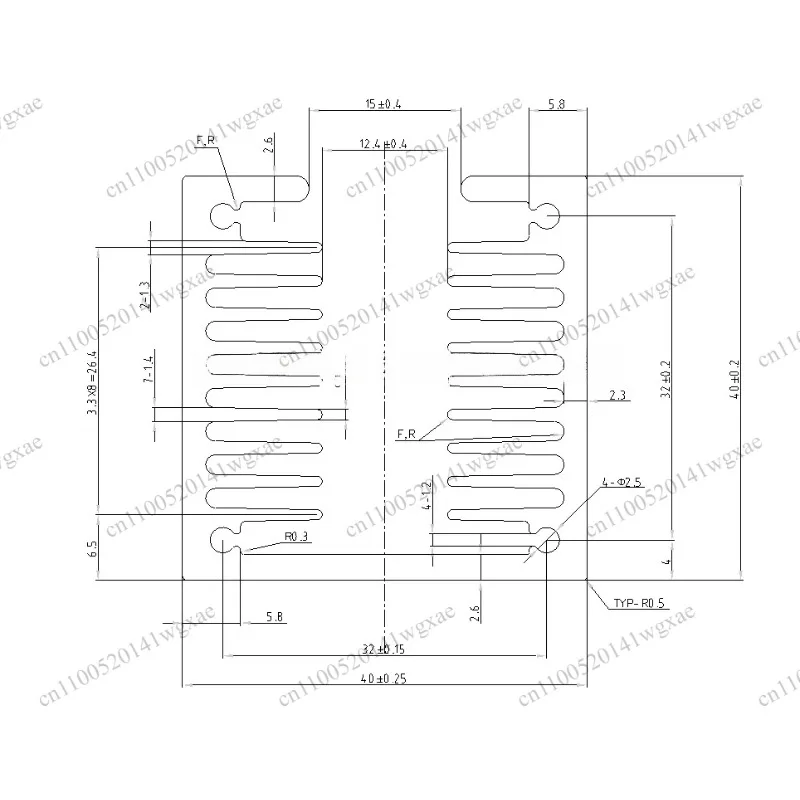 U-Type Groove Dense Fin Aluminum Heat Sink 40*40*100mm Air Cooling Radiator For Transistor