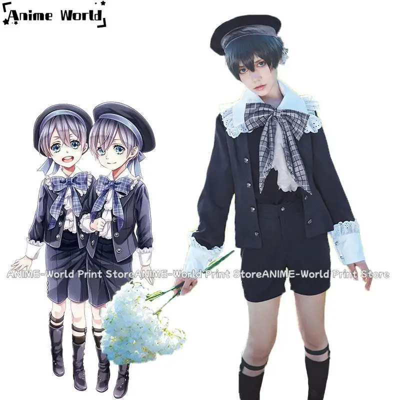 

《Custom Size》Anime Black Butler Ciel Phantomhiv Childhood Cosplay Costume