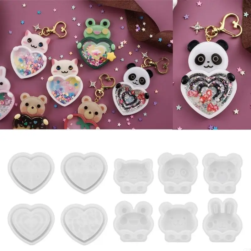  Shakeable Resin Animal Figurines DIY Silicone Moulds for Jewelry or Home Decor