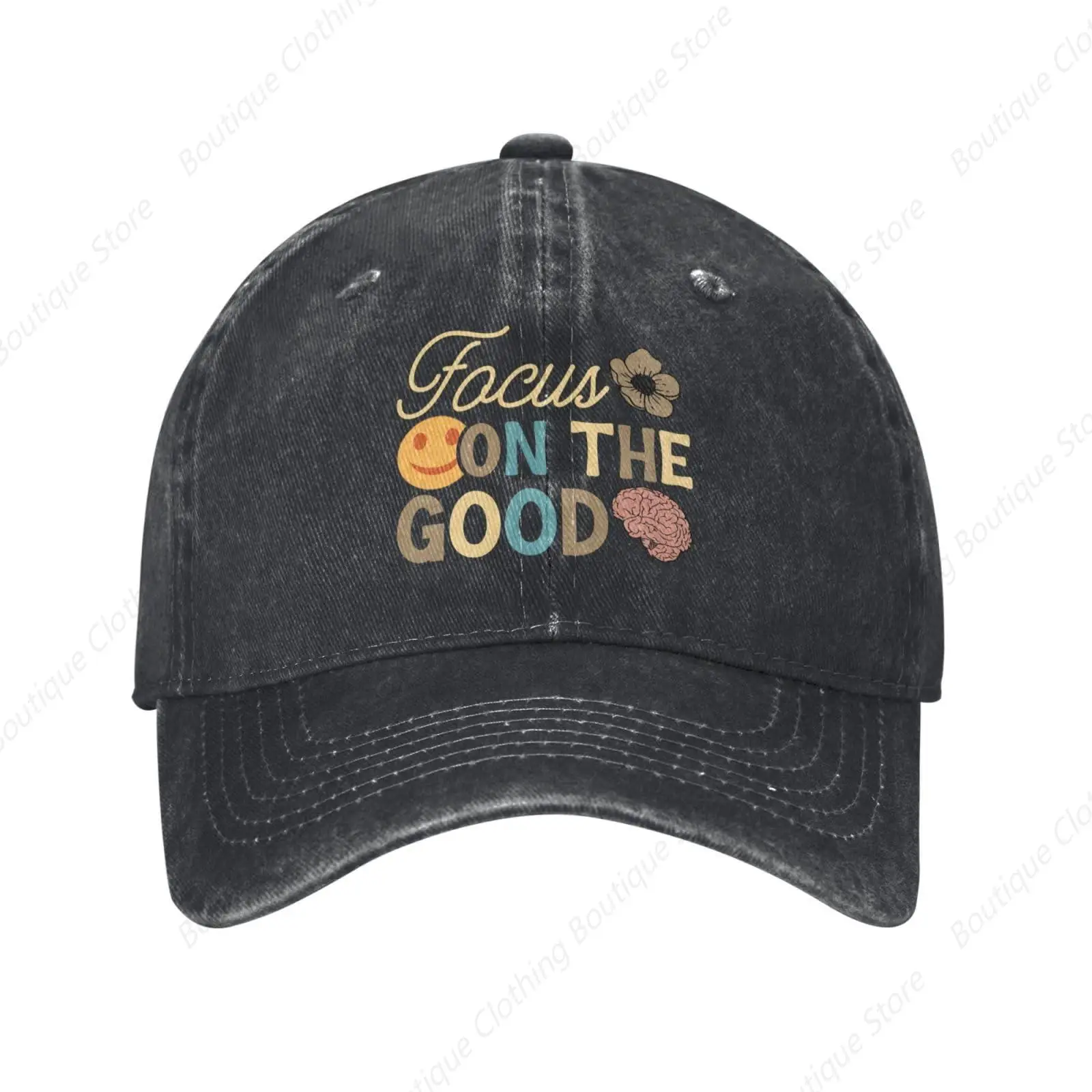 

Mental Health Focus On The Good Baseball Cap Golf Hat Dad Hat Vintage Cotton Washed Baseball Caps for Women Man