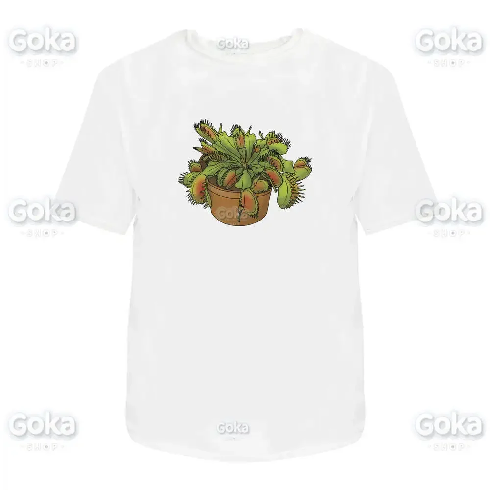 Venus Flytrap Graphic T Shirts Mens Clothing New in Tops & Tees Cotton Women Printed T-shirt Y2K Clothes Cute Funny Tshirt