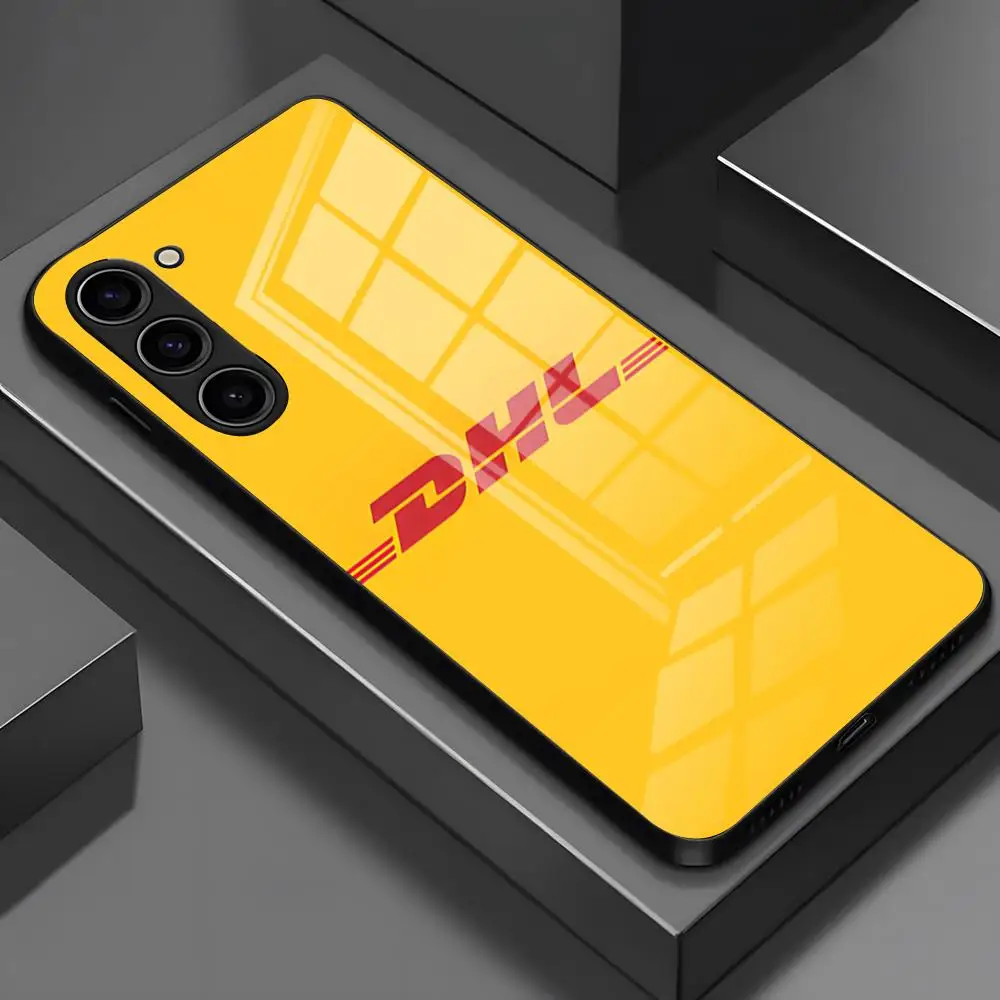 DHL Express حافظة لهاتف سامسونج S25 Edge Ultra S23 S22 S21 S20 Ultra Plus S24 Fe A54 A53 A25 غطاء زجاجي