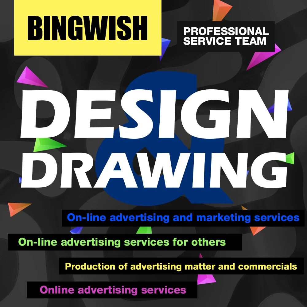 bingwish On-line advertising and marketing services  Production of advertising matter and commercials