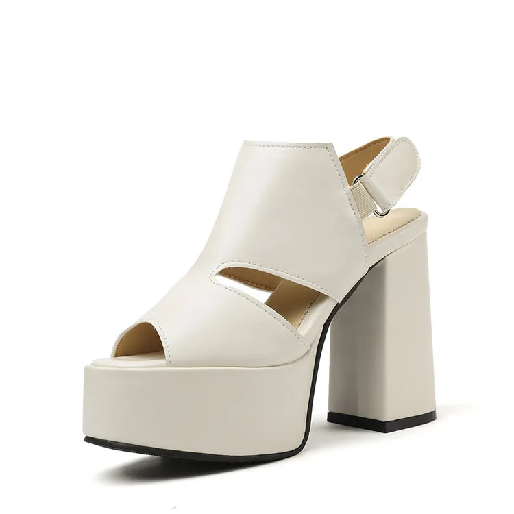 Oversize Large size Big Size Waterproof platform sandals thick heels high heels sandals women shoes woman summer ladies