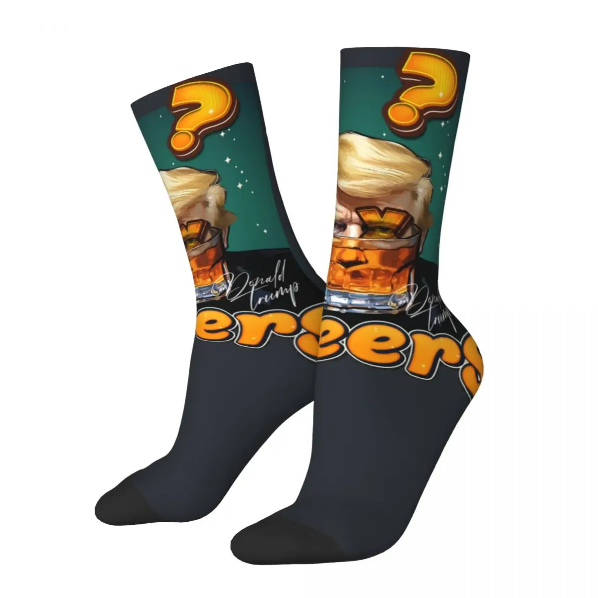 Hip Hop President Trump, Free Trump Men's Socks Unisex Cartoon Trump Pattern Printed Funny Crew Sock Boys Gift official-website