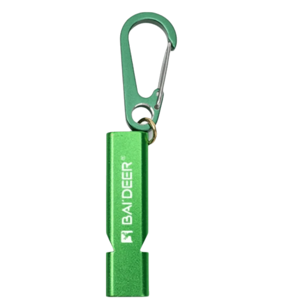 

Брелок-свисток из алюминиевого сплава с ремешком, громкий портативный двухтрубный металлический свисток, свисток для выживания, снаряжение для выживания