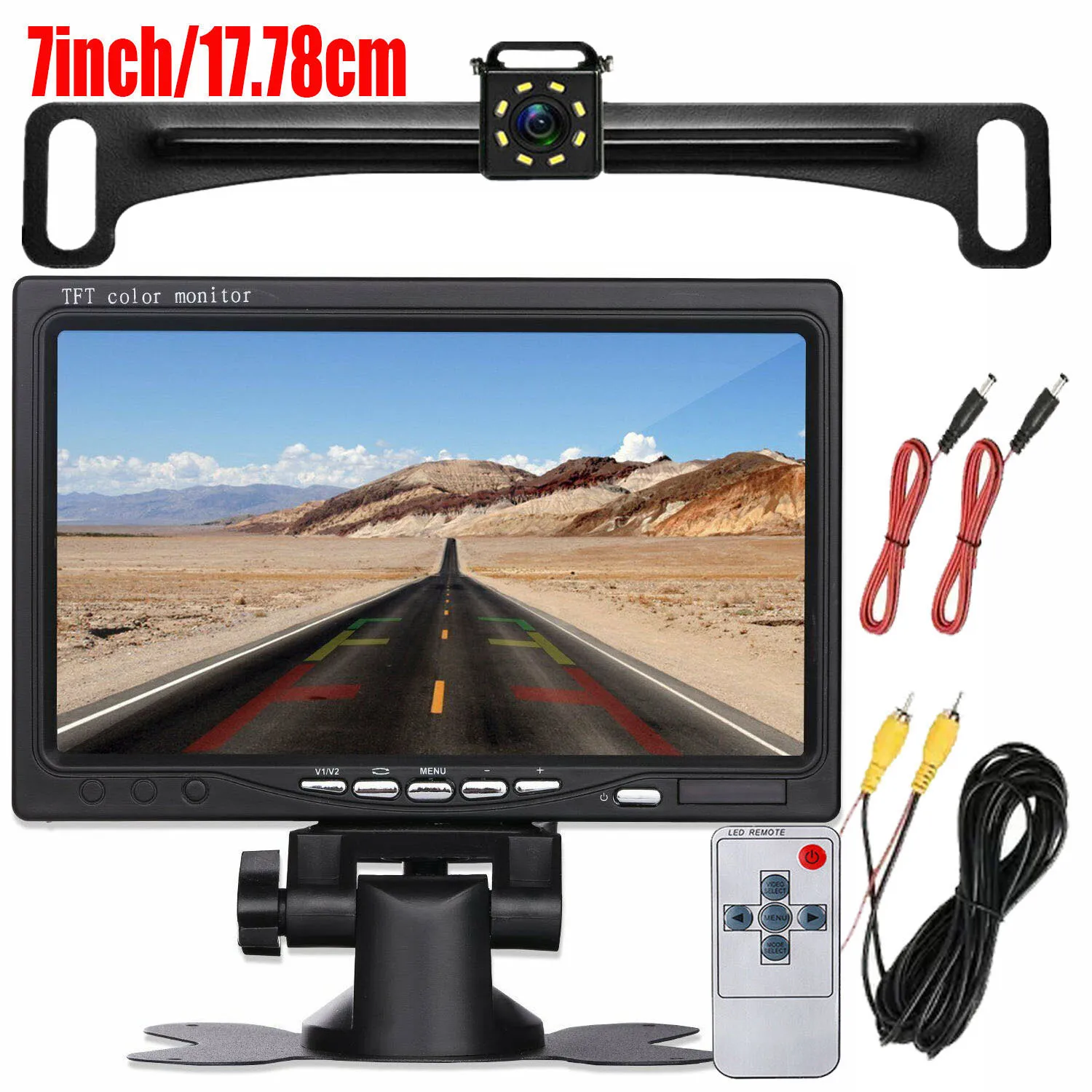 

7" Car TFT LCD Screen Monitor Rear View Reversing Backup Camera Kit with 6M Cable for Truck/Bus/RV/Trailer/Tractor/camper