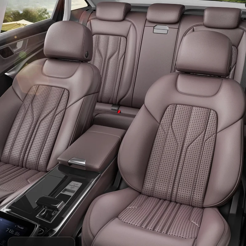 Maßgefertigte NAPPA-Leder-Autositzbezüge für Mazda CX5 2017~2025, 360-Grad-Vollabdeckung, perforiertes Kunstleder – Detail 1