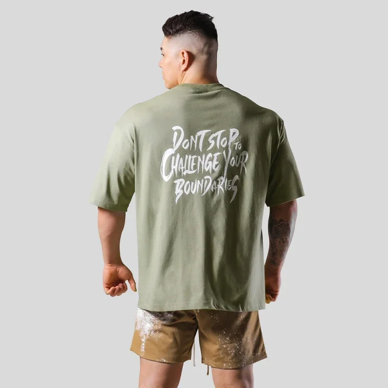Camiseta deportiva LYFT para hombre, camiseta holgada deportiva para correr, camisetas de algodón de manga corta, ropa de entrenamiento de culturismo de verano