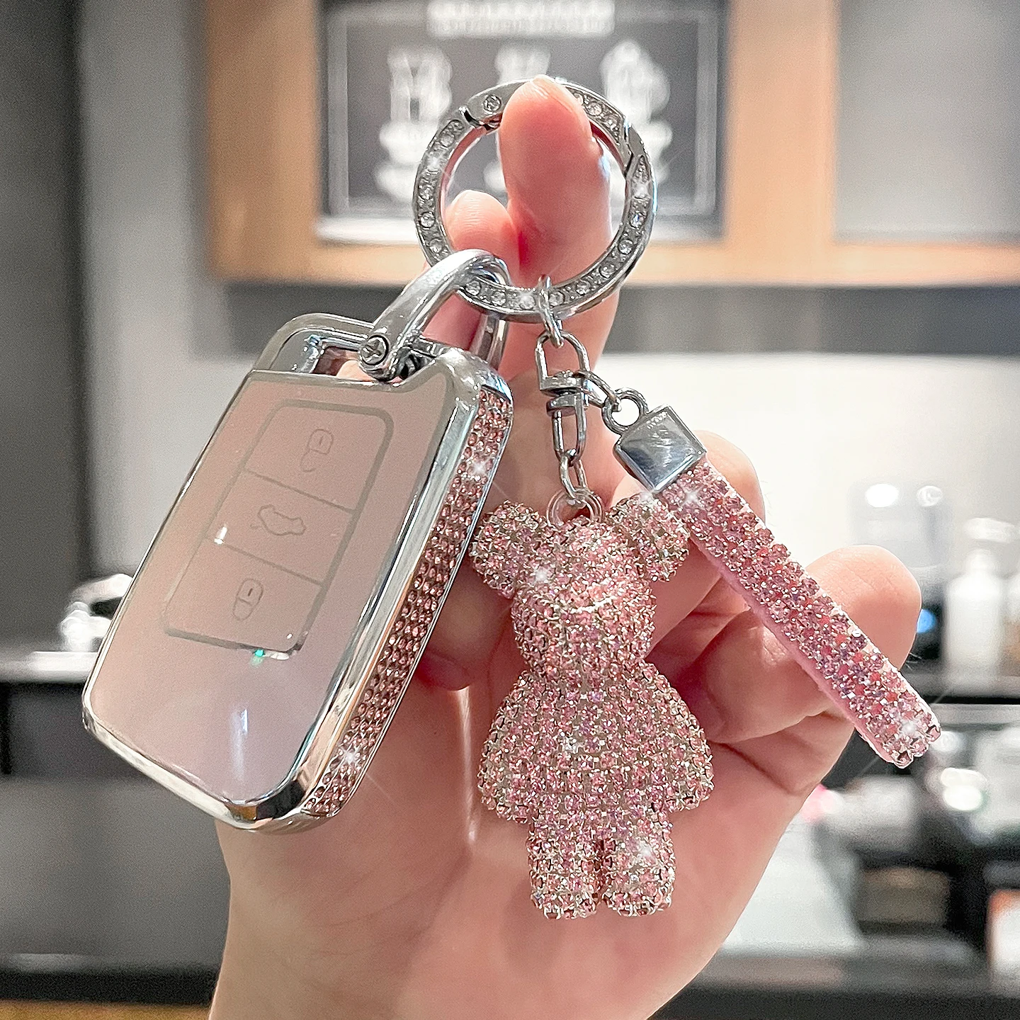 

Высококачественные боковые бриллианты для VW Volkswagen Magotan Passat B8 Skoda Superb Kodiaq A7 Remote Smart Car Key Case Чехол-брелок для ключей