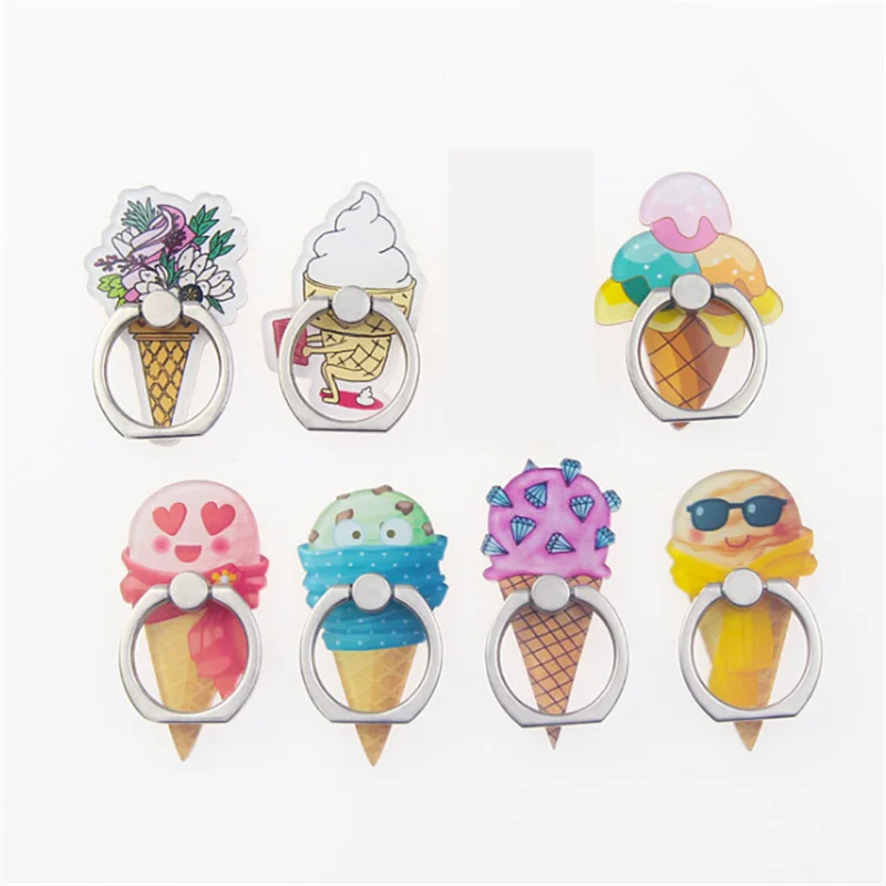 

Food Cake Finger Ring Smartphone Ice Cream Stand Holder Dessert Sweety Mobile Phone Holder Stand For Iphone Huawei All Phone